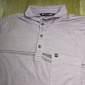 Travis Mathew Men’s M Purple Pocket Short Sleeve Cotton Blend Golf Polo Shirt
